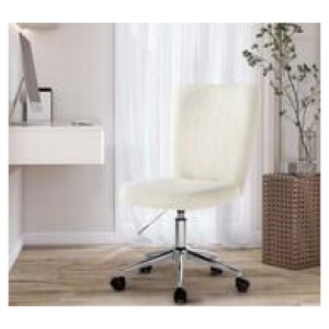 Alaina & Silver Boucle Office Chair White