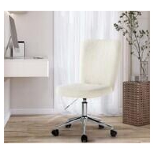 Alaina & Silver Boucle Office Chair White