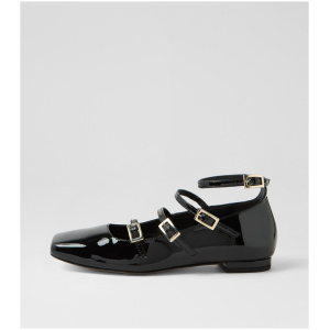 Alohas Luke Ag Black Patent Leather Black Shoes Womens Shoes Casual Flat Shoes