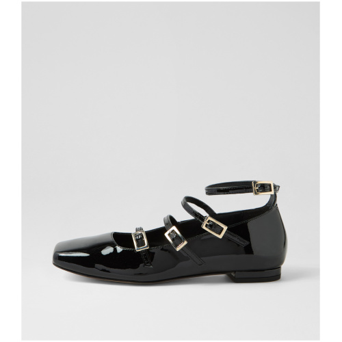 Alohas Luke Ag Black Patent Leather Black Shoes Womens Shoes Casual Flat Shoes
