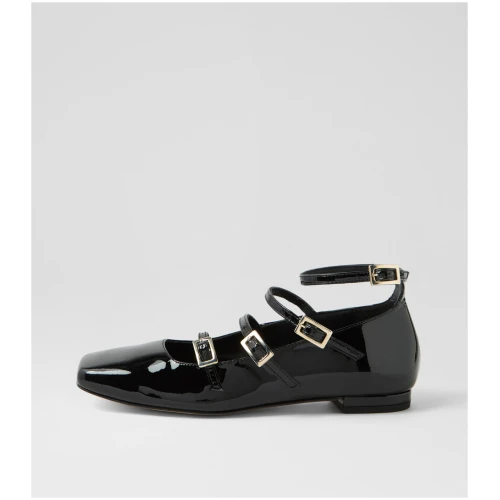 Alohas Luke Ag Black Patent Leather Black Shoes Womens Shoes Casual Flat Shoes