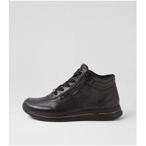 Ara Osaka 08 Ar Black Leather Black Boots Womens Shoes Comfort Ankle Boots