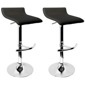 Artiss 2x Bar Stools Adjustable Gas Lift Chairs Black