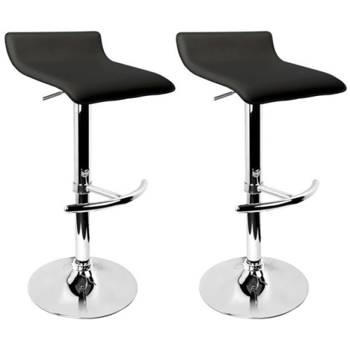 Artiss 2x Bar Stools Adjustable Gas Lift Chairs Black