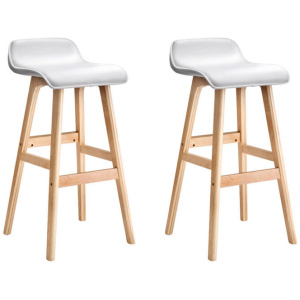 Artiss 2x Bar Stools Wooden Stool White