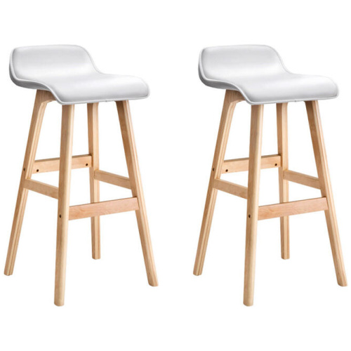 Artiss 2x Bar Stools Wooden Stool White