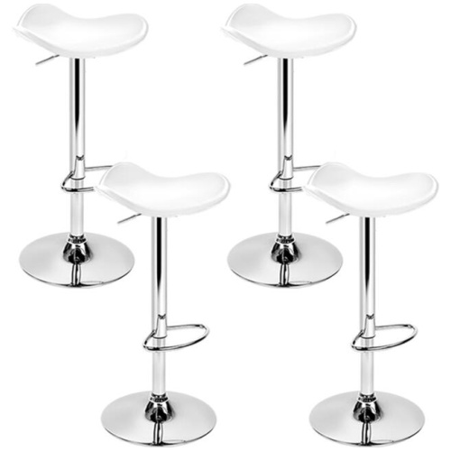 Artiss 4x Bar Stools Leather Gas Lift Chair White