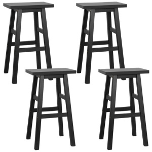Artiss Bar Stools Kitchen Counter Stools Wooden Chairs Black x4