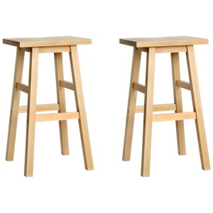 Artiss Bar Stools Kitchen Counter Stools Wooden Chairs Natural x2