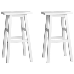 Artiss Bar Stools Kitchen Counter Stools Wooden Chairs White x2