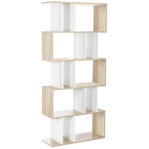 Artiss Bookshelf 5 Tiers - RITA White and Oak