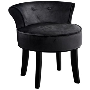 Artiss Vanity Stool Velvet Black Abella
