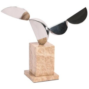 Avela Silver Winged Sculpture - Beige by Interior Secrets - AfterPay Available