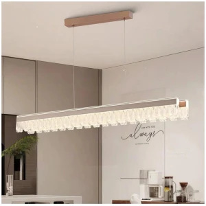 BAMDECOR A188 Nordic Dual Linear Dimmable Acrylic Kitchen Dining Table Pendant Light Minimalist Modern Lighting (Coffee)
