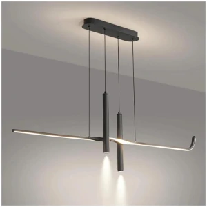 BAMDECOR A206 Modern Black Scandinavian Pendant Light Table Dining Room Living Room Pendant Lighting 1.2 Meters