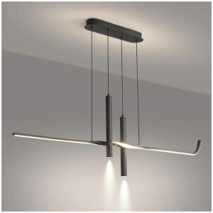 BAMDECOR A206 Modern Black Scandinavian Pendant Light Table Dining Room Living Room Pendant Lighting 1.5 Meters