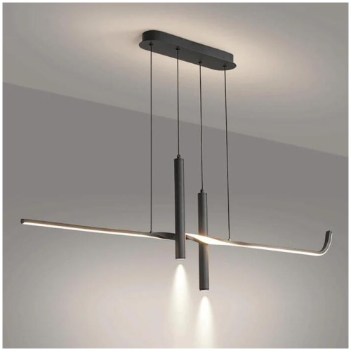 BAMDECOR A206 Modern Black Scandinavian Pendant Light Table Dining Room Living Room Pendant Lighting 1.5 Meters