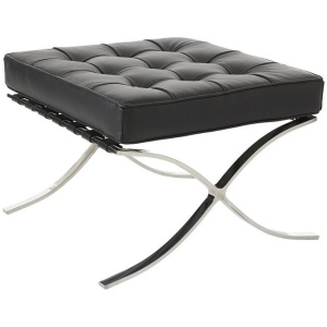 Black Barcelona Ottoman - Classic Version - Replica