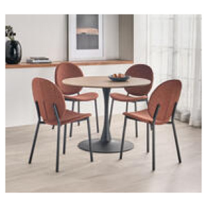 Bridge 4 Seater Dining Table Set With Hayden Chairs Black