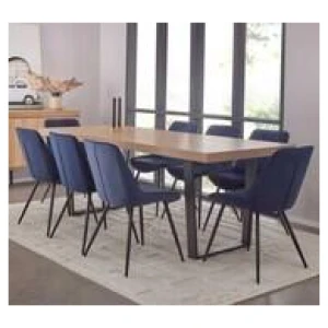 Bridge 8 Seater Dining Table Set With Reyna Chairs Blue