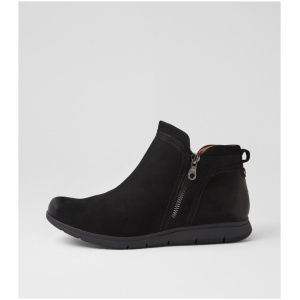 Cob Hill Lidia Zip Boot C2 Black Burnished Leather Black Boots Womens Shoes Casual Ankle Boots