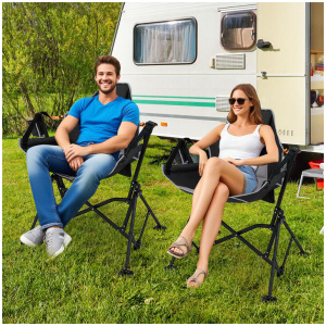 CostwayOversized Hammock Camping Chair Foldable Swing Chair-Black