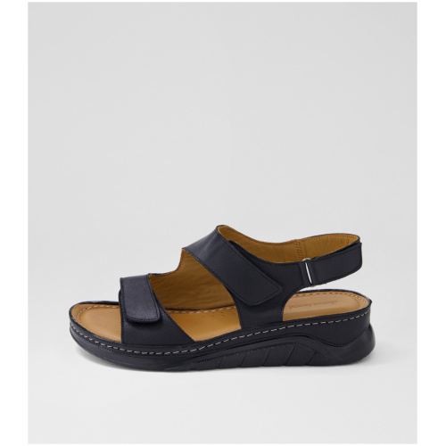 Diana Ferrari Audrea Df Black Leather Black Sandals Womens Shoes Casual Sandals Flat Sandals