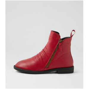 Diana Ferrari Fadei Df Dk Red Leather Dk Red Boots Womens Shoes Casual Ankle Boots