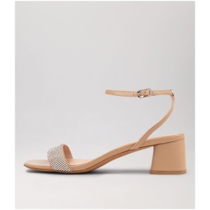 Diana Ferrari Jazze Df Clear Nude Jewels Leather Clear Nude Sandals Womens Shoes Dress Heeled Sandals