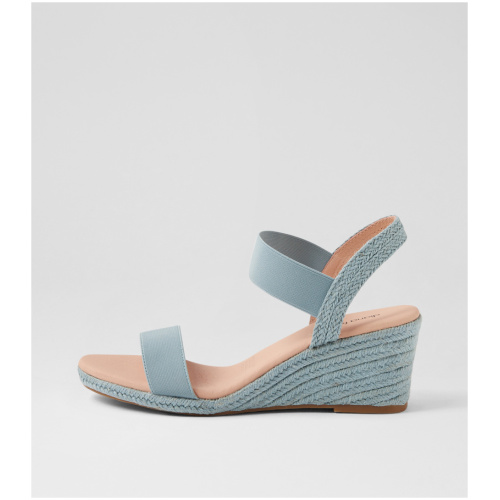 Diana Ferrari Jeppattie Df Denim Lt Denim Rope Elastic Denim Lt Denim Rope Sandals Womens Shoes Casual Heeled Sandals