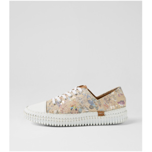 Diana Ferrari Jossey Df Taupe Floral Leather Taupe Floral Sneakers Womens Shoes Casual Casual Sneakers