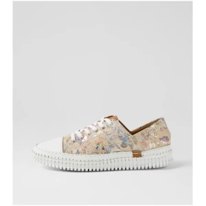 Diana Ferrari Jossey Df Taupe Floral Leather Taupe Floral Sneakers Womens Shoes Casual Casual Sneakers