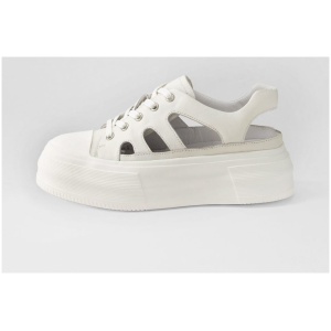 Django & Juliette Alfio Dj White White Sole Leather White White Sole Sneakers Womens Shoes Casual Casual Sneakers