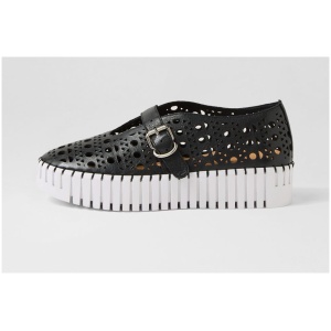 Django & Juliette Banda Dj Black White Sole Leather Black White Sole Sneakers Womens Shoes Casual Casual Sneakers