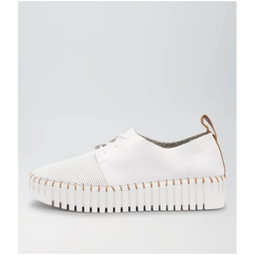 Django & Juliette Batu Dj White Dk Tan White Sole Leather White Dk Tan White Sole Sneakers Womens Shoes Casual Casual Sneakers