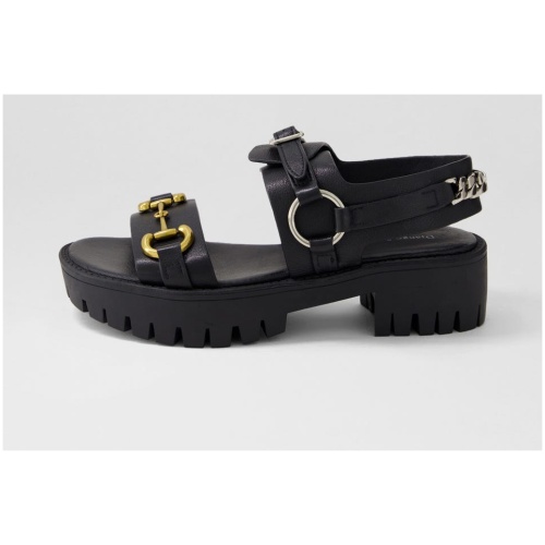 Django & Juliette Briming Dj Black Black Sole Leather Black Black Sole Sandals Womens Shoes Casual Sandals Flat Sandals