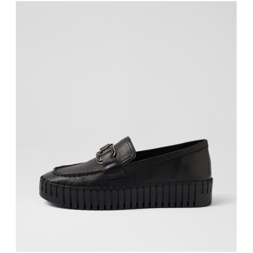 Django & Juliette Burgesy Dj Black Black Sole Leather Black Black Sole Shoes Womens Shoes Casual Flat Shoes