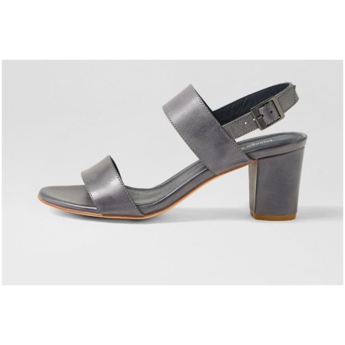 Django & Juliette Calons Dj Navy Leather Navy Sandals Womens Shoes Dress Heeled Sandals