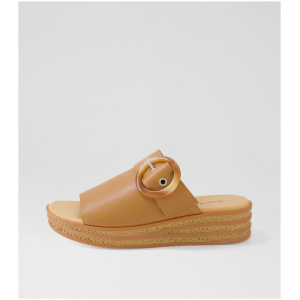 Django & Juliette Cosmoso Dj Dk Tan Leather Dk Tan Sandals Womens Shoes Casual Sandals Flat Sandals