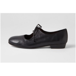 Django & Juliette Dexta Dj Black Leather Black Shoes Womens Shoes Casual Flat Shoes