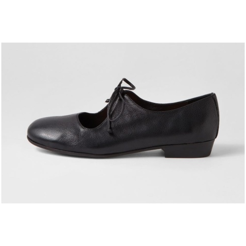Django & Juliette Dexta Dj Black Leather Black Shoes Womens Shoes Casual Flat Shoes
