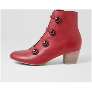 Django & Juliette Donte Dj Dk Red Leather Dk Red Boots Womens Shoes Casual Ankle Boots
