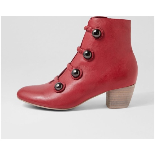 Django & Juliette Donte Dj Dk Red Leather Dk Red Boots Womens Shoes Casual Ankle Boots