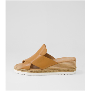 Django & Juliette Idahon Dj Dk Tan Leather Dk Tan Sandals Womens Shoes Casual Heeled Sandals
