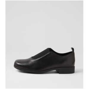 Django & Juliette Ilkay Dj Black Leather Black Shoes Womens Shoes Casual Heeled Shoes
