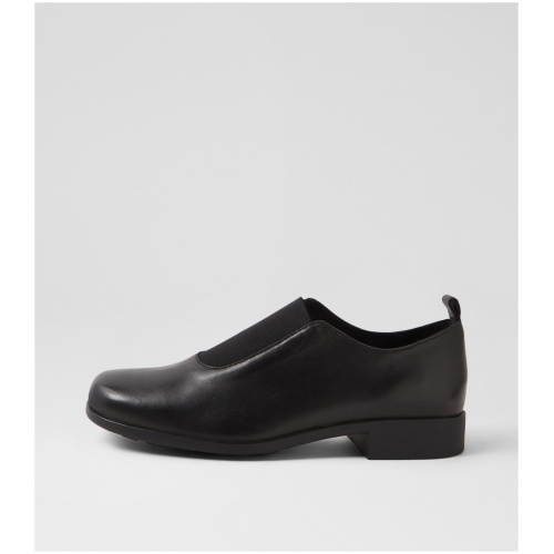 Django & Juliette Ilkay Dj Black Leather Black Shoes Womens Shoes Casual Heeled Shoes
