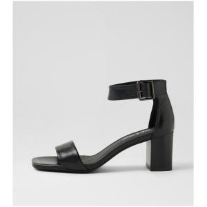 Django & Juliette Jinca Dj Black Black Heel Leather Black Black Heel Sandals Womens Shoes Dress Heeled Sandals