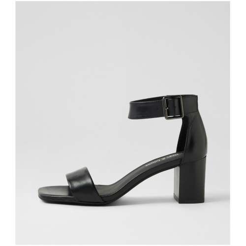 Django & Juliette Jinca Dj Black Black Heel Leather Black Black Heel Sandals Womens Shoes Dress Heeled Sandals