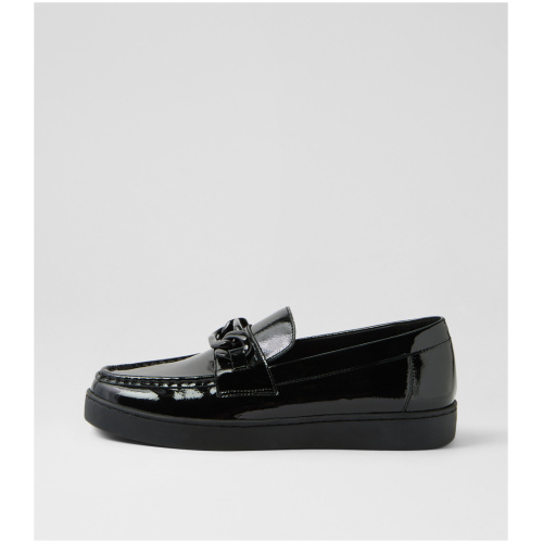 Django & Juliette Jumpi Dj Black Black Sole Patent Leather Black Black Sole Shoes Womens Shoes Casual Flat Shoes