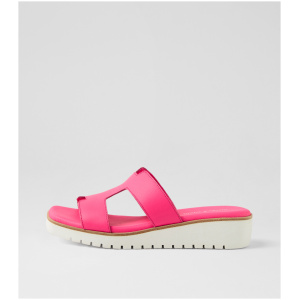 Django & Juliette Kerem Dj Hot Pink White Sole Leather Hot Pink White Sole Sandals Womens Shoes Casual Sandals Flat Sandals